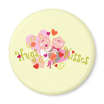 Hugs n' Kisses Valentine magnets by valentinesday Hugs n' Kisses Valentine magnets
