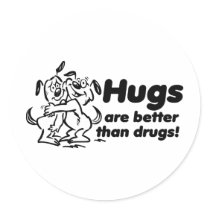 Hugs or Drugs? Round Stickers