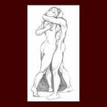 Hugs Poster  - Loving Embrace Figure Study Drawing posters