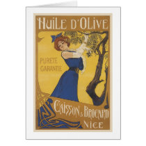 Huile D'Olive Vintage Ad Greeting Cards