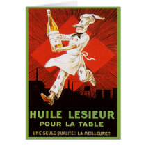 Huile Lesieur Vintage Ad Greeting Card
