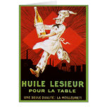 Huile Lesieur Vintage Ad Greeting Card