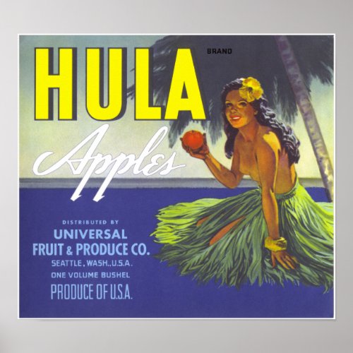 Hula Apples Poster print