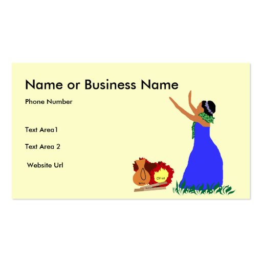 Hula dancer business card (front side)