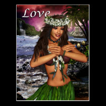 Hula Dancer postcards