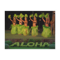 Hula dancers postcards