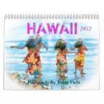 HULA DANCERS WITH FLOWERS-OVAL JPEC, HAWAII calendars