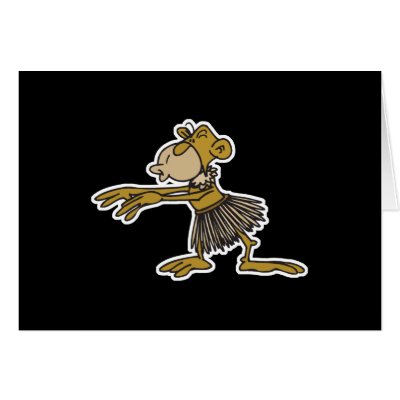 hula dancing monkey cards by doonidesignsanimals