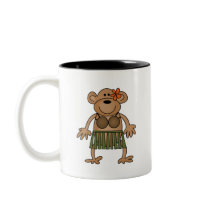Hula Dancing Monkey Coffee Mugs