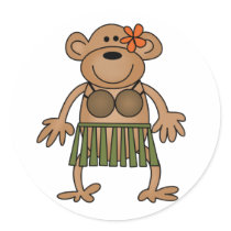 Hula Dancing Monkey Sticker