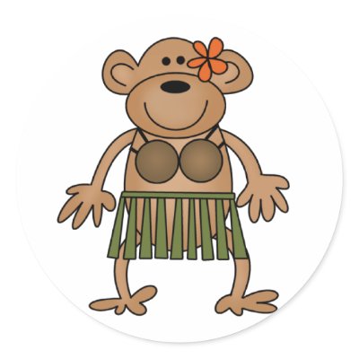 Hula Dancing Monkey Sticker by toddlersplace