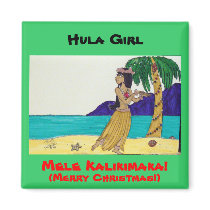 Hula Girl magnets