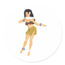 Hula Girl stickers