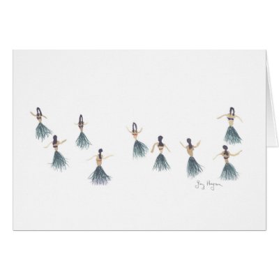 Hula Girls Cards by ginyhogan