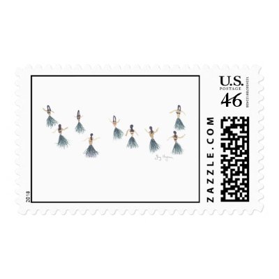 Hula Girls Custom Postage by ginyhogan