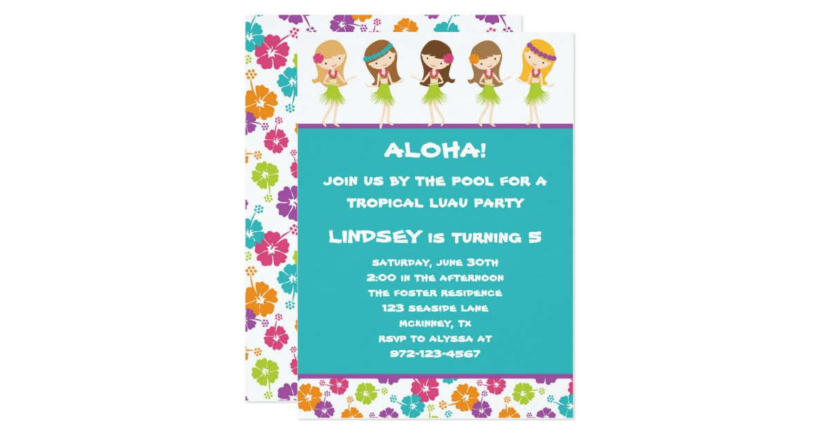 Hula Girls Invitation Zazzle