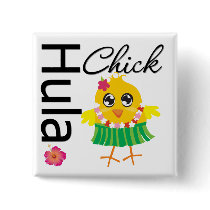 Hula Hawaii Chick buttons