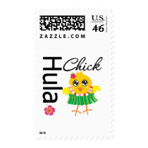 Hula Hawaii Chick Stamp