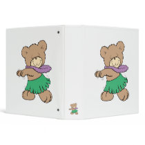 hula hawaiian vacation cute teddy bear design binder