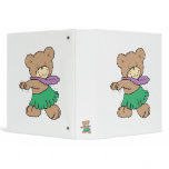 hula hawaiian vacation cute teddy bear design binders