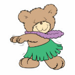 hula hawaiian vacation cute teddy bear design photo cut out