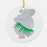 hula hippo christmas tree ornament