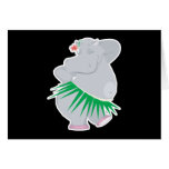 hula hippo greeting card