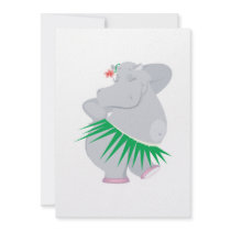 hula hippo personalized invitations