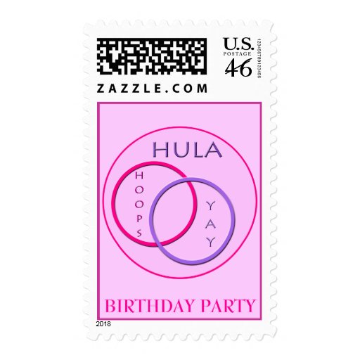 Hula Hoop Birthday Party Stamp