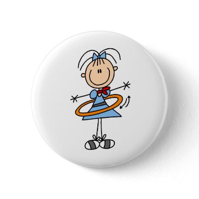 Hula Hoop Girl Button by stick_figures