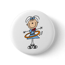 Hula Hoop Girl Button by stick_figures Hula Hoop Girl Button