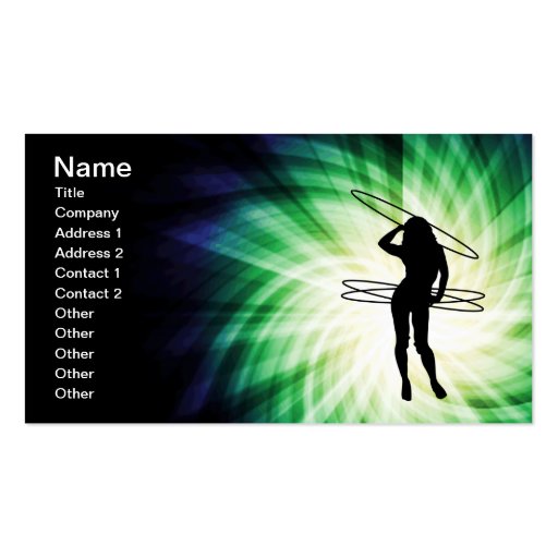 Hula Hoop Girl; Cool Business Card Template (front side)