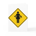 Hula Hoop Zone Highway Sign Greeting Cards