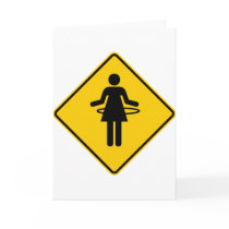 Hula Hoop Zone Highway Sign Greeting Cards