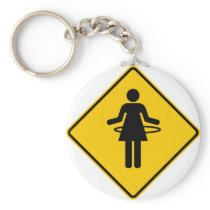 Hula Hoop Zone Highway Sign Keychain