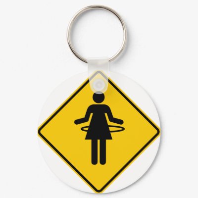 Hula Hoop Zone Highway Sign Keychain by wesleyowns