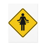 Hula Hoop Zone Highway Sign Postcards
