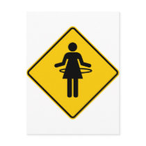 Hula Hoop Zone Highway Sign Postcards