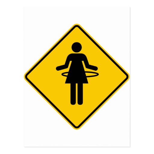 Hula Hoop Zone Highway Sign Postcards
