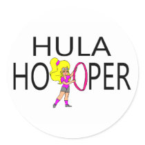 Hula Hooper Girl Round Sticker