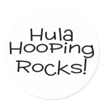 Hula Hooping Rocks Round Stickers