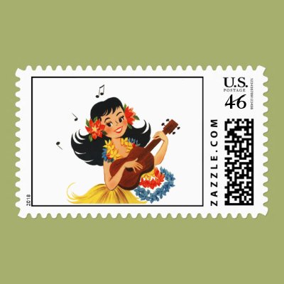 Hula Hula Girl Postage Zazzle_stamp