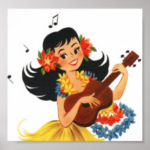 Hula Hula Girl Posters