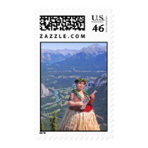 Hula Man in Banff, Canada postage by joeyartist Hula Man in Banff, Canada postage