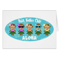 Hula Monkey Club ALOHA Card by sillylittlemonkeys Hula Monkey Club ALOHA Card