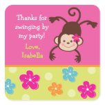 Hula Monkey Luau Bithday Party Favor Stickers