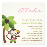 Hula Monkey Luau Party Invitation invitations