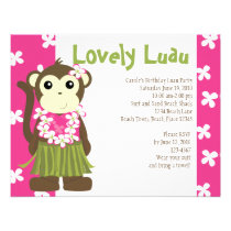 Hula Monkey invitations