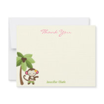 Hula Monkey Thank You Card Invitations