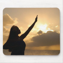 Hula on Hawaiian Beach mousepads